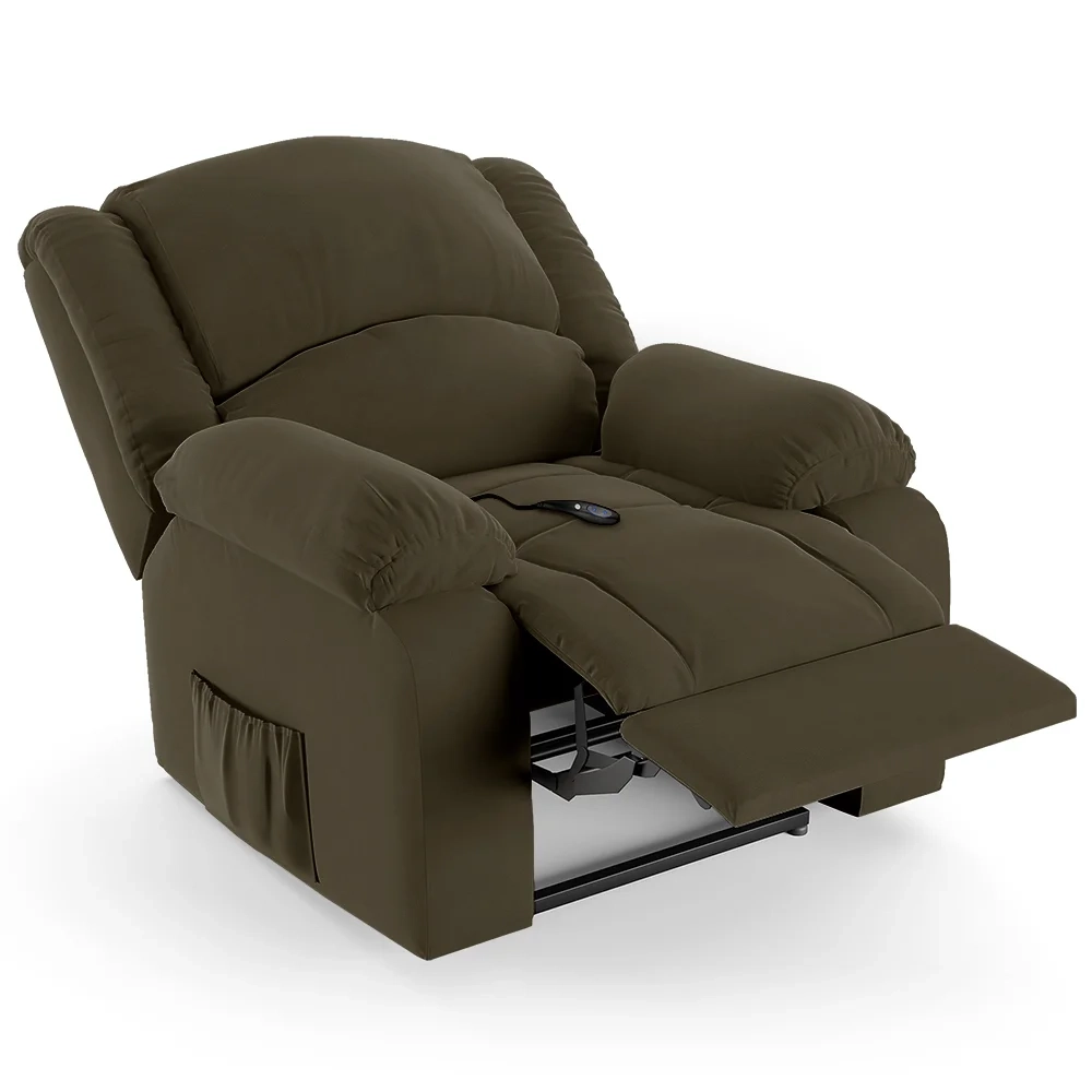 Poltrona do Papai Reclinável Pietra Controle Power Elétrico FH9 Veludo Capuccino - Mpozenato