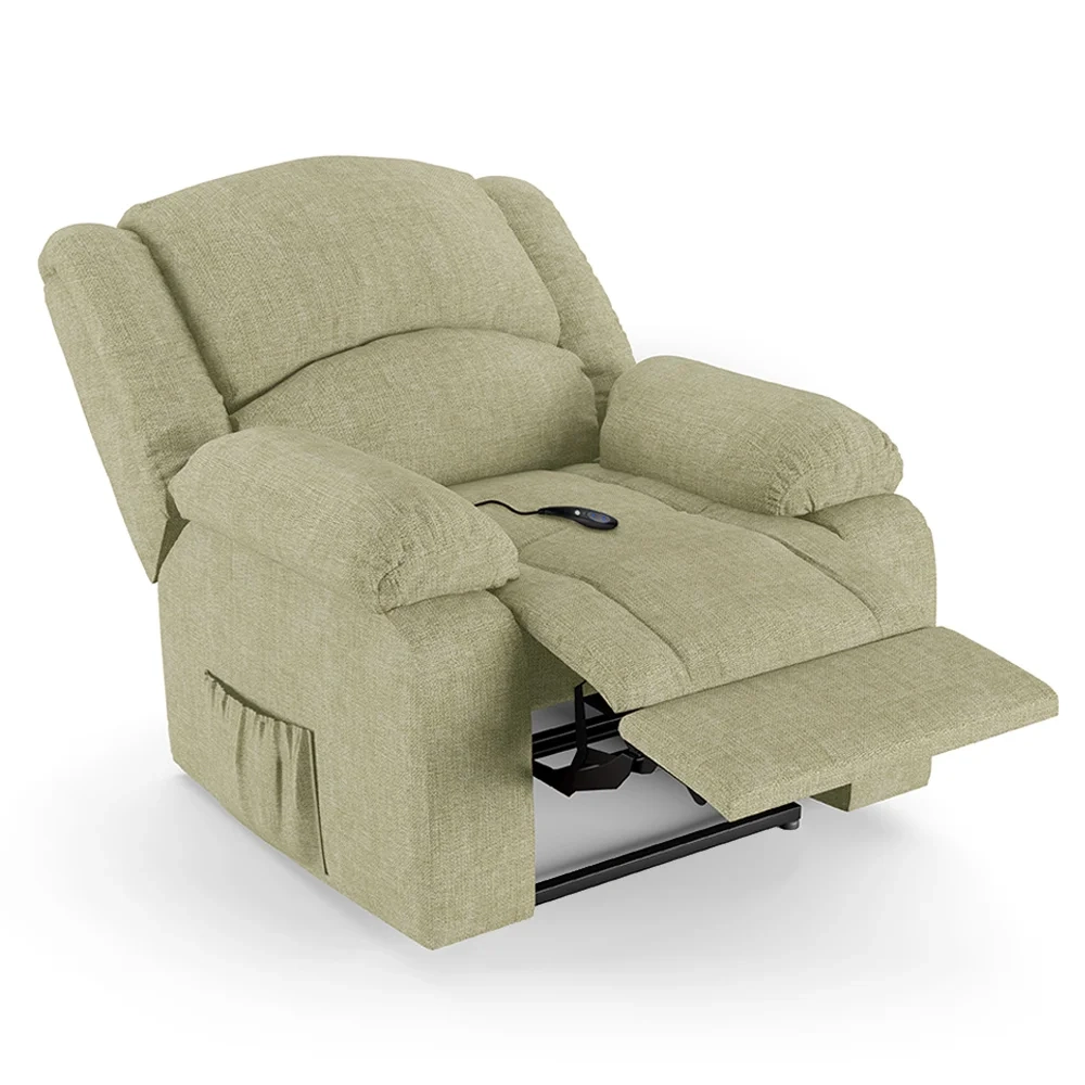 Poltrona do Papai Reclinável Pietra Controle Power Elétrico USB FH9 Linho Bege - Mpozenato