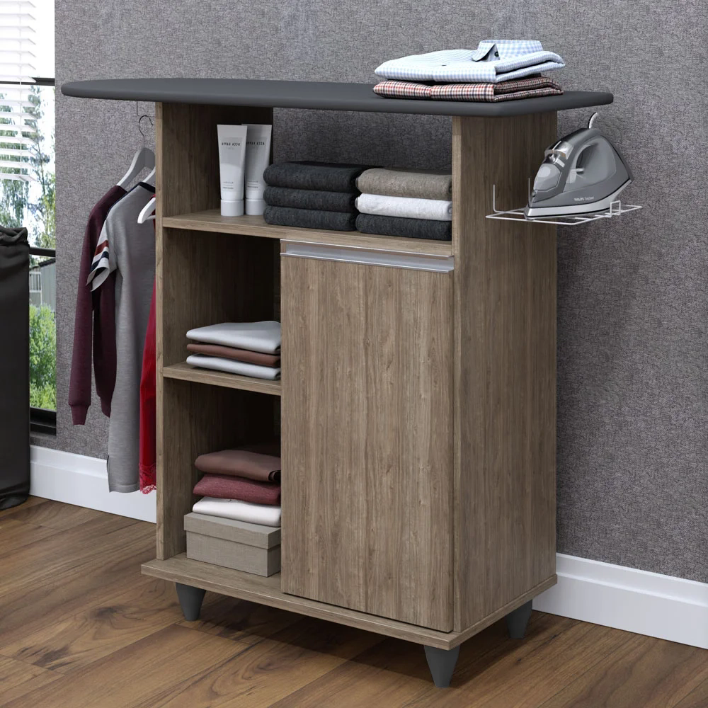 Tábua de Passar Com Balcão 1 Porta Giovana Castanho - Lumil