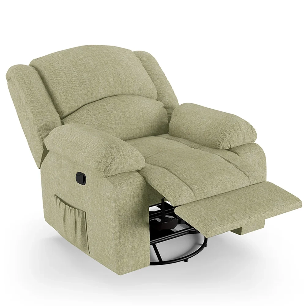 Poltrona do Papai Reclinável Pietra Glider Giratória FH9 Linho Bege - Mpozenato