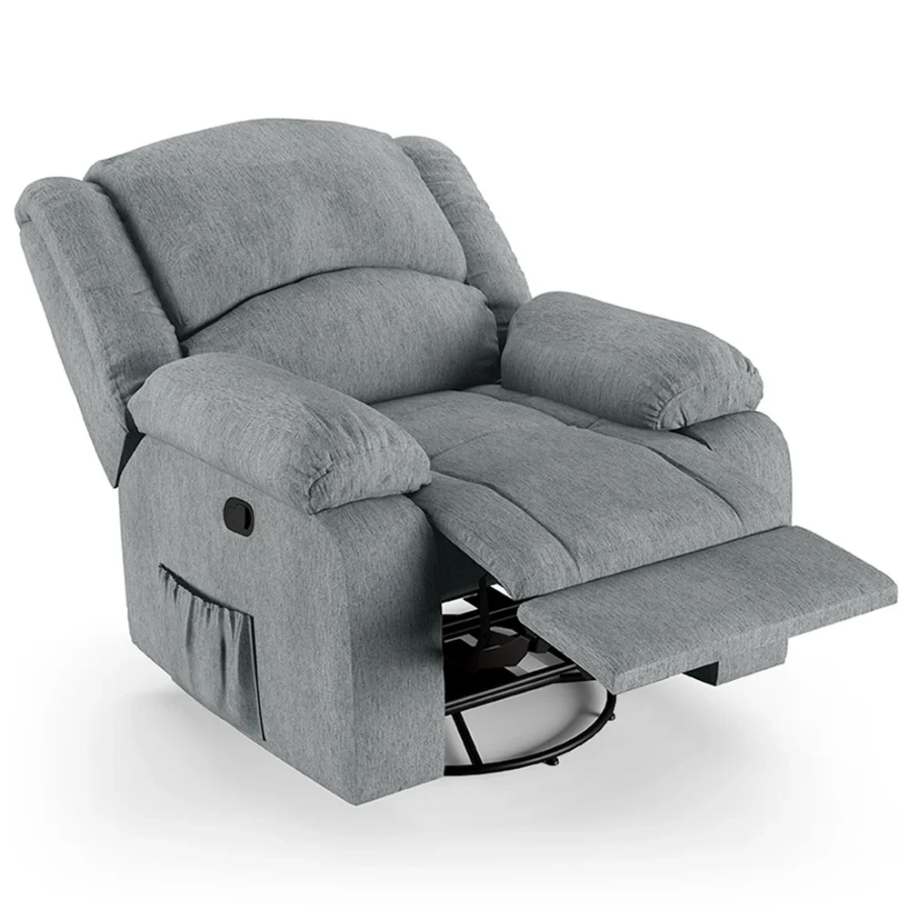 Poltrona do Papai Reclinável Pietra Glider Giratória FH9 Linho Cinza - Mpozenato