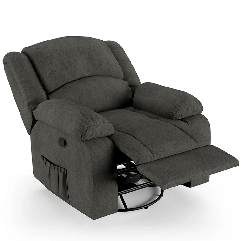 Poltrona do Papai Reclinável Pietra Glider Giratória FH9 Linho Grafite - Mpozenato