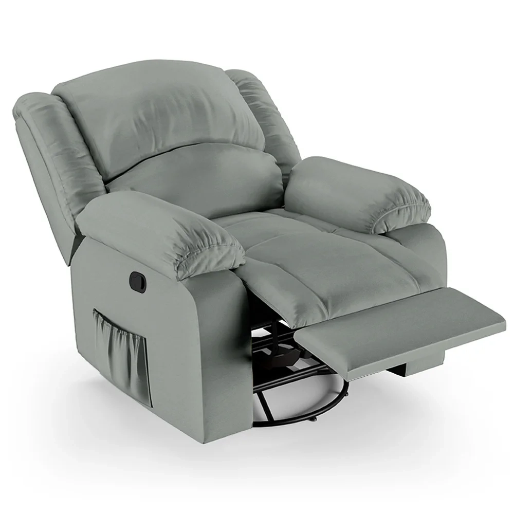 Poltrona do Papai Reclinável Pietra Glider Giratória FH9 PU Cinza - Mpozenato
