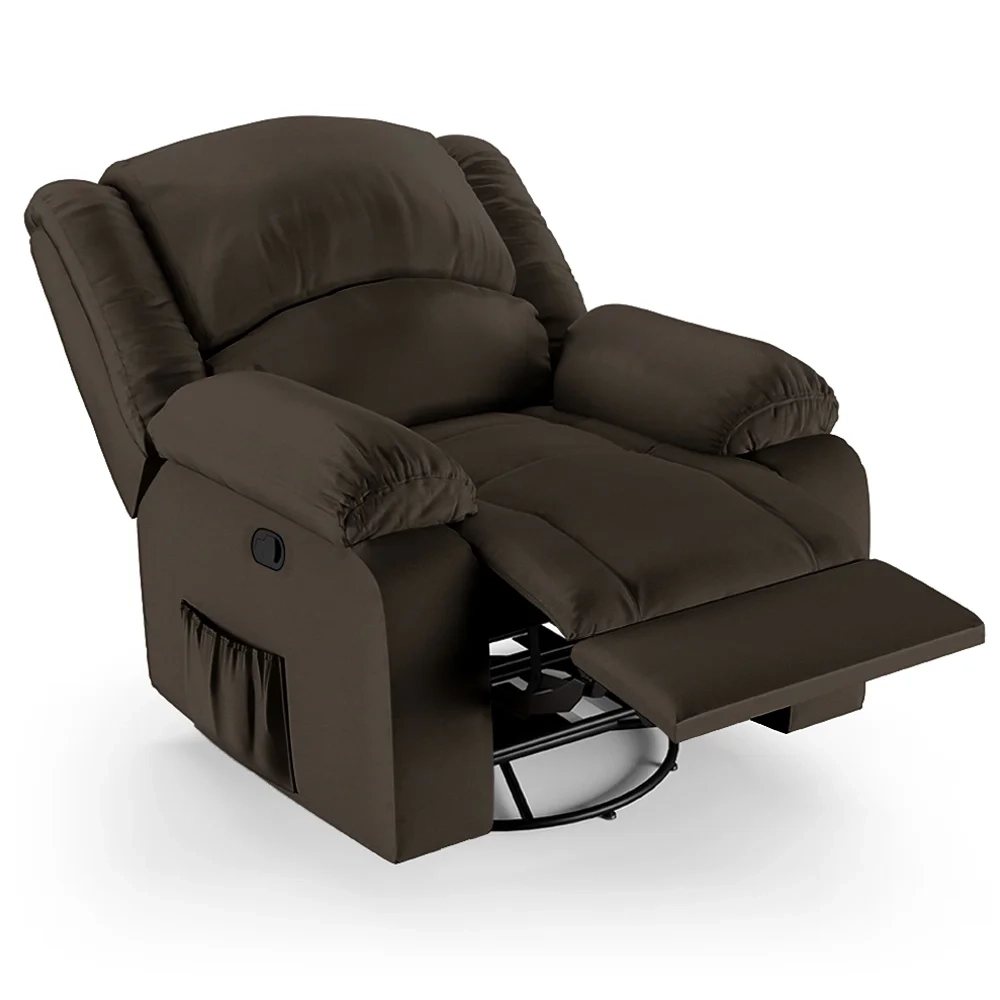 Poltrona do Papai Reclinável Pietra Glider Giratória FH9 PU Marrom - Mpozenato