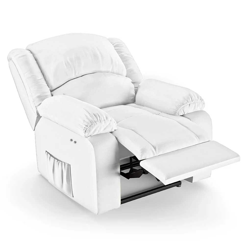 Poltrona do Papai Reclinável Pietra Power Touch FH9 PU Branco - Mpozenato