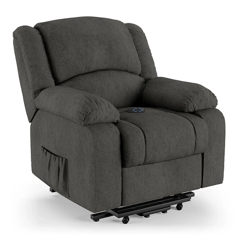 Poltrona do Papai Reclinável Pietra Elevação Lift Elétrico FH9 Linho Grafite - Mpozenato