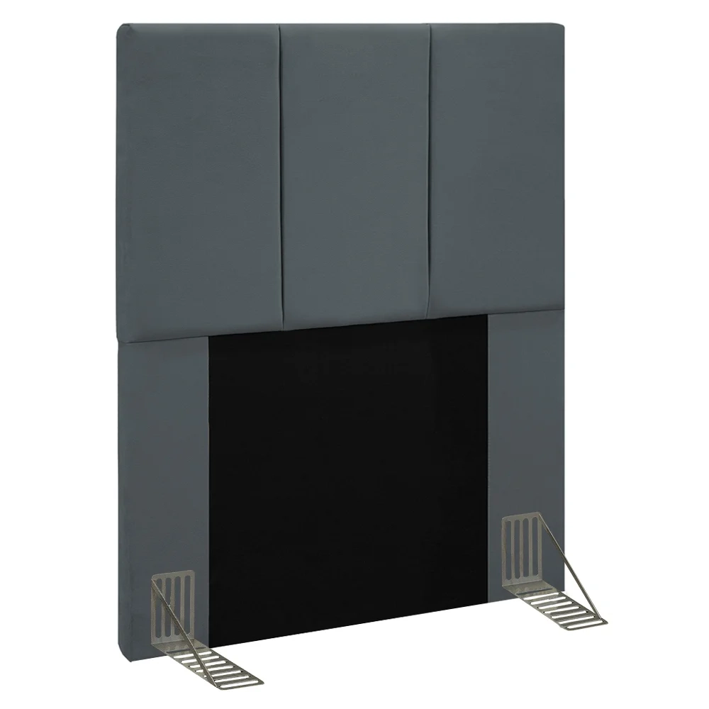 Cabeceira Cama Box Solteiro 90cm Pérola W01 Suede Cinza - Mpozenato