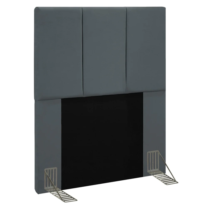 Cabeceira Cama Box Solteiro 90cm Pérola W01 Suede Cinza - Mpozenato