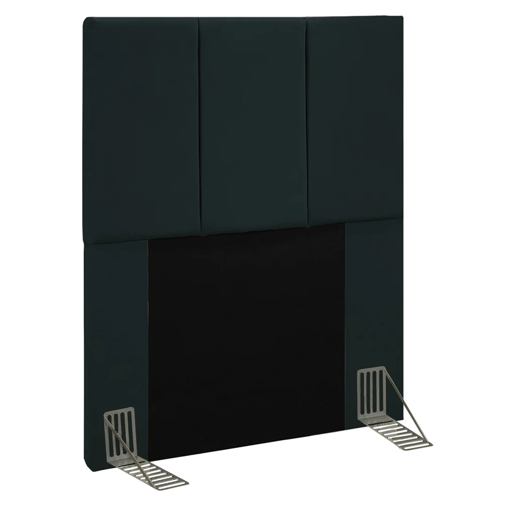 Cabeceira Cama Box Solteiro 90cm Pérola W01 Suede Preto - Mpozenato