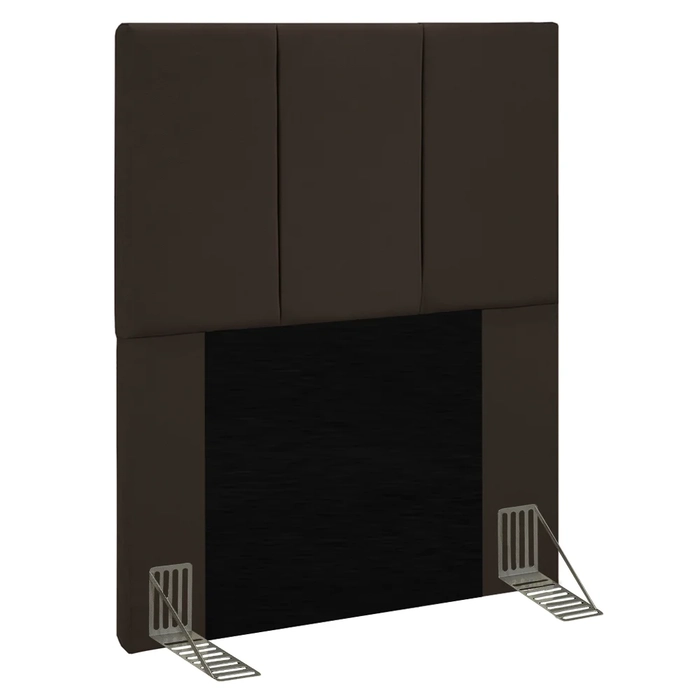 Cabeceira Cama Box Solteiro 90cm Pérola W01 Suede Marrom - Mpozenato