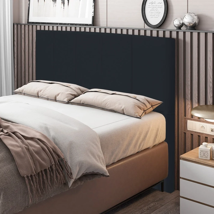 Cabeceira Cama Box Casal 140cm Pérola W01 Corano Preto - Mpozenato