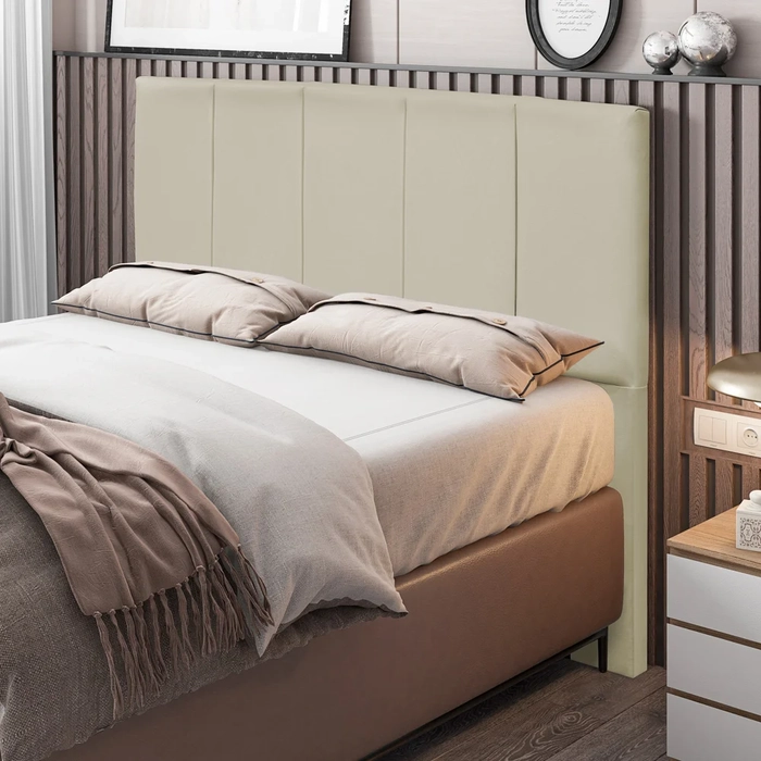 Cabeceira Cama Box Casal Queen 160cm Pérola W01 Corano Bege - Mpozenato