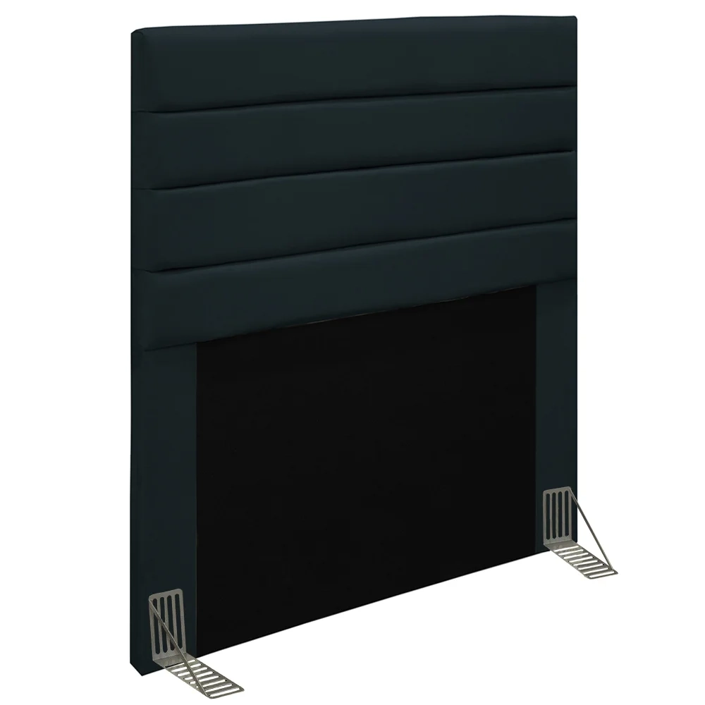 Cabeceira Cama Box Solteiro 90cm Rubi W01 Suede Preto - Mpozenato