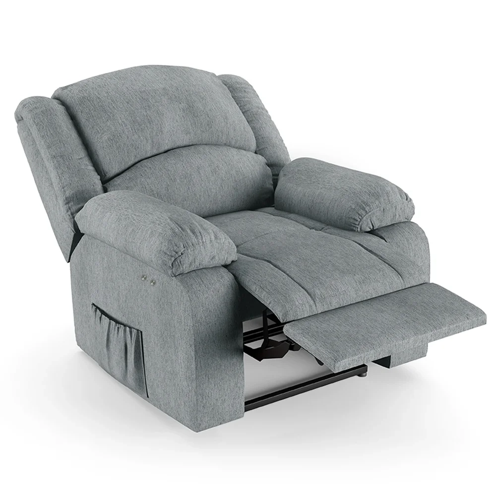 Poltrona do Papai Reclinável Pietra Power Touch Massagem FH9 Linho Cinza - Mpozenato