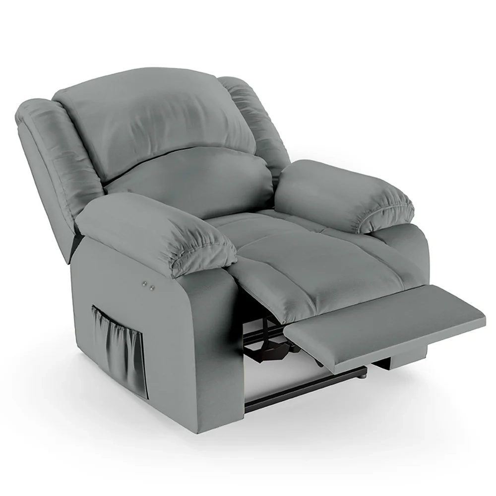 Poltrona do Papai Reclinável Pietra Power Touch Massagem FH9 PU Cinza - Mpozenato