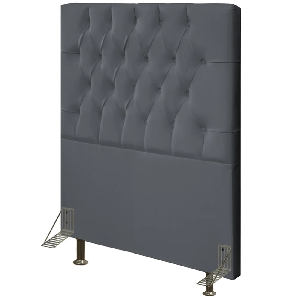 Cabeceira Cama Box Solteiro 90cm Diamante Suede Cinza Z51 - Mpozenato