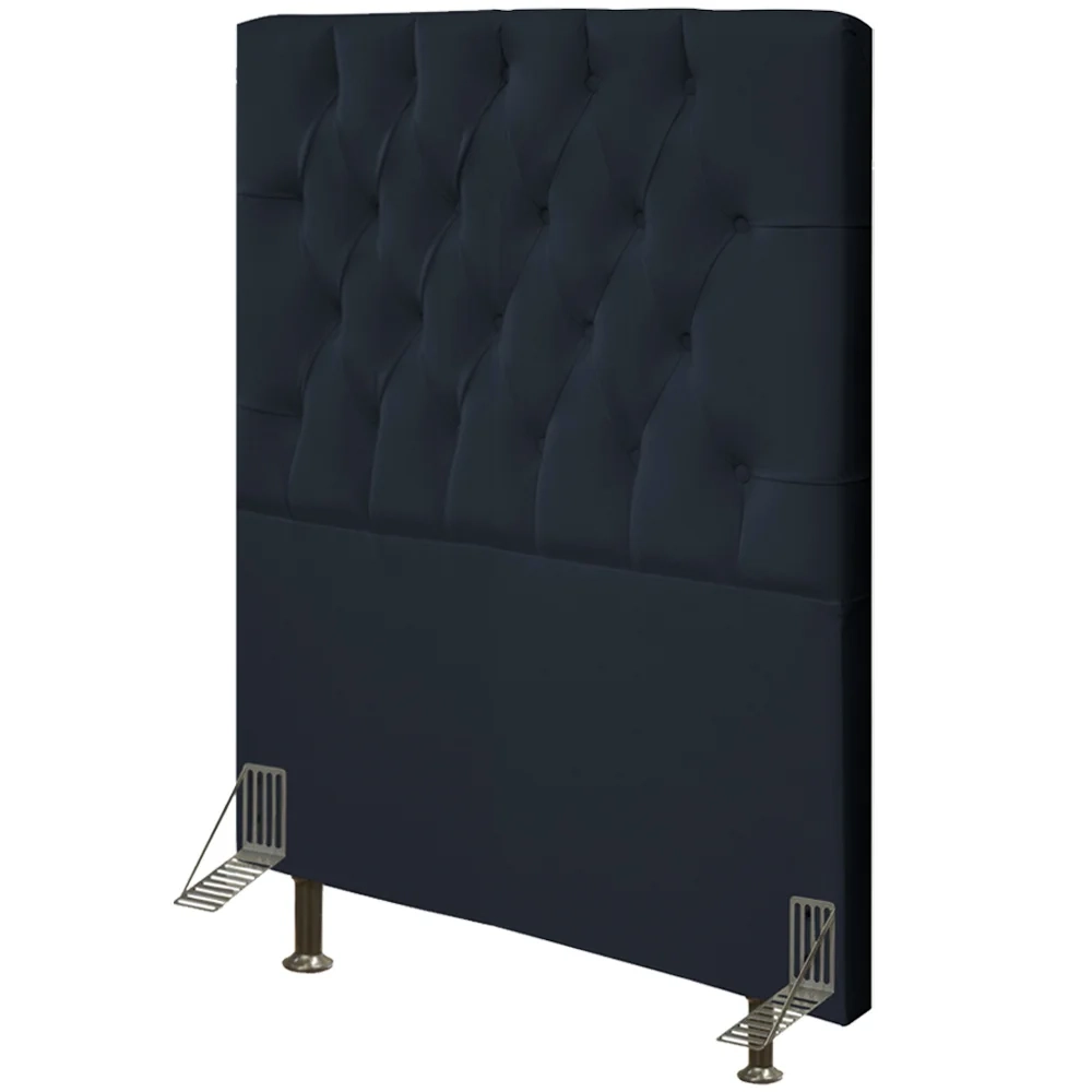 Cabeceira Cama Box Solteiro 90cm Diamante Veludo Preto Z51 - Mpozenato