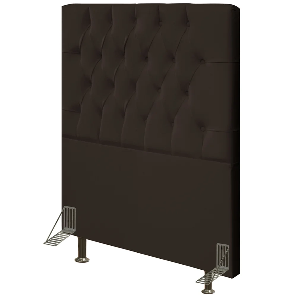 Cabeceira Cama Box Solteiro 90cm Diamante Suede Marrom Z51 - Mpozenato