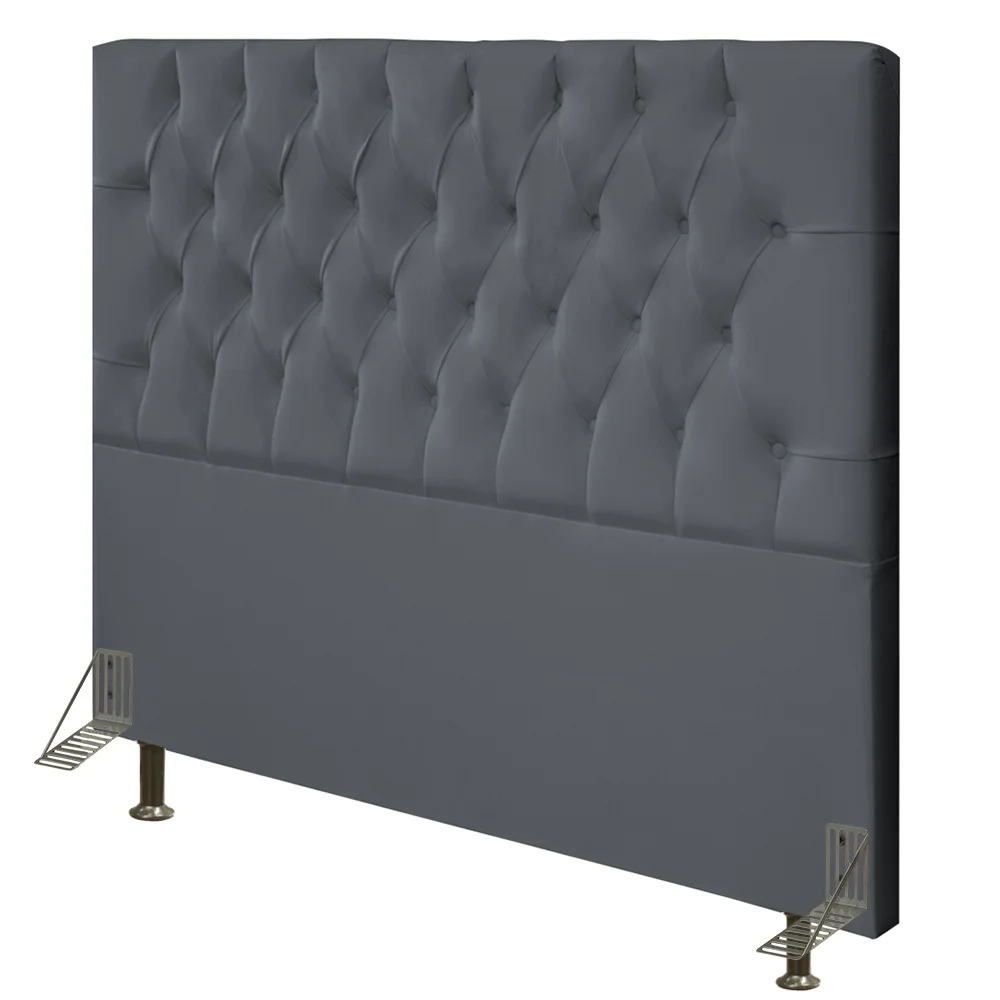 Cabeceira Cama Box Casal 140cm Diamante Veludo Cinza Z51 - Mpozenato