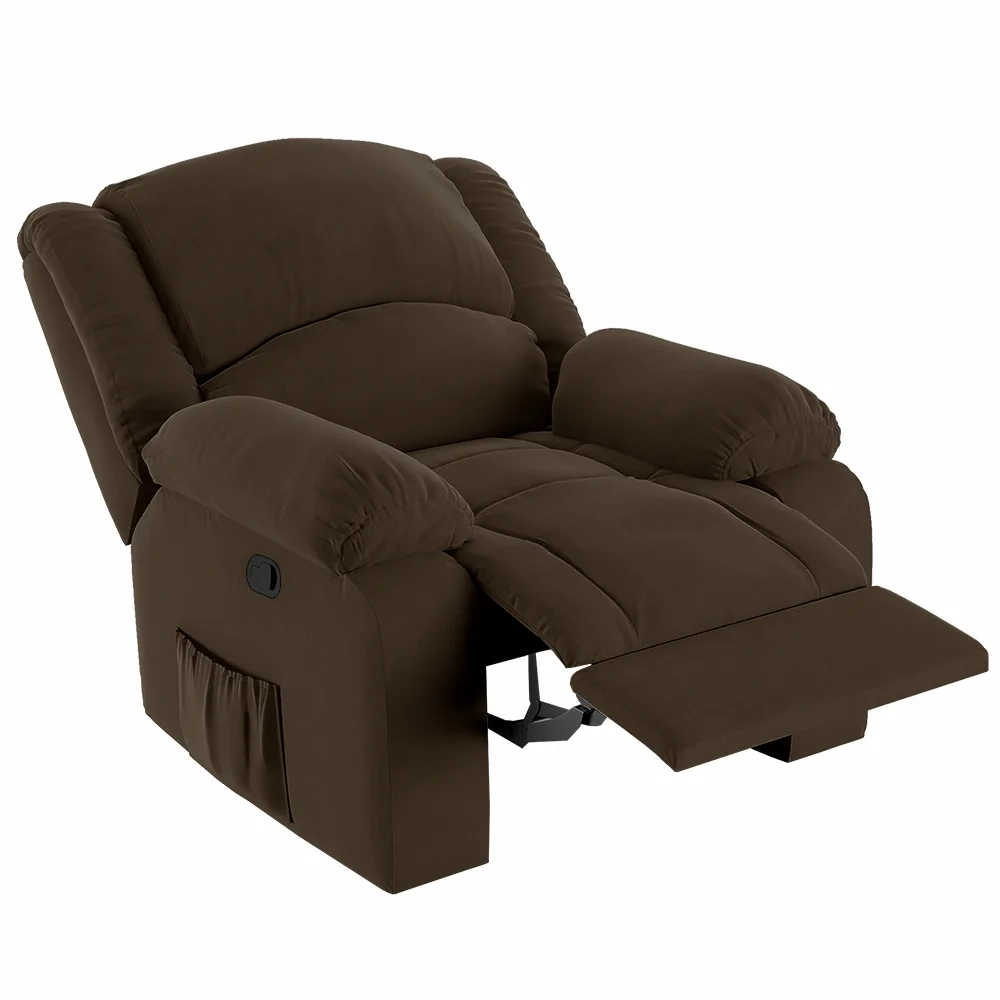 Poltrona do Papai Reclinável Pietra Zero Wall FH9 Veludo Marrom - Mpozenato