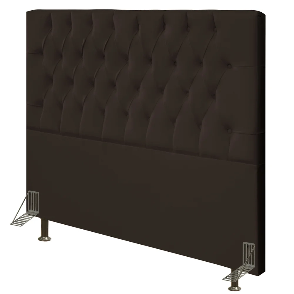 Cabeceira Cama Box Casal King 195cm Diamante Veludo Marrom Z51 - Mpozenato