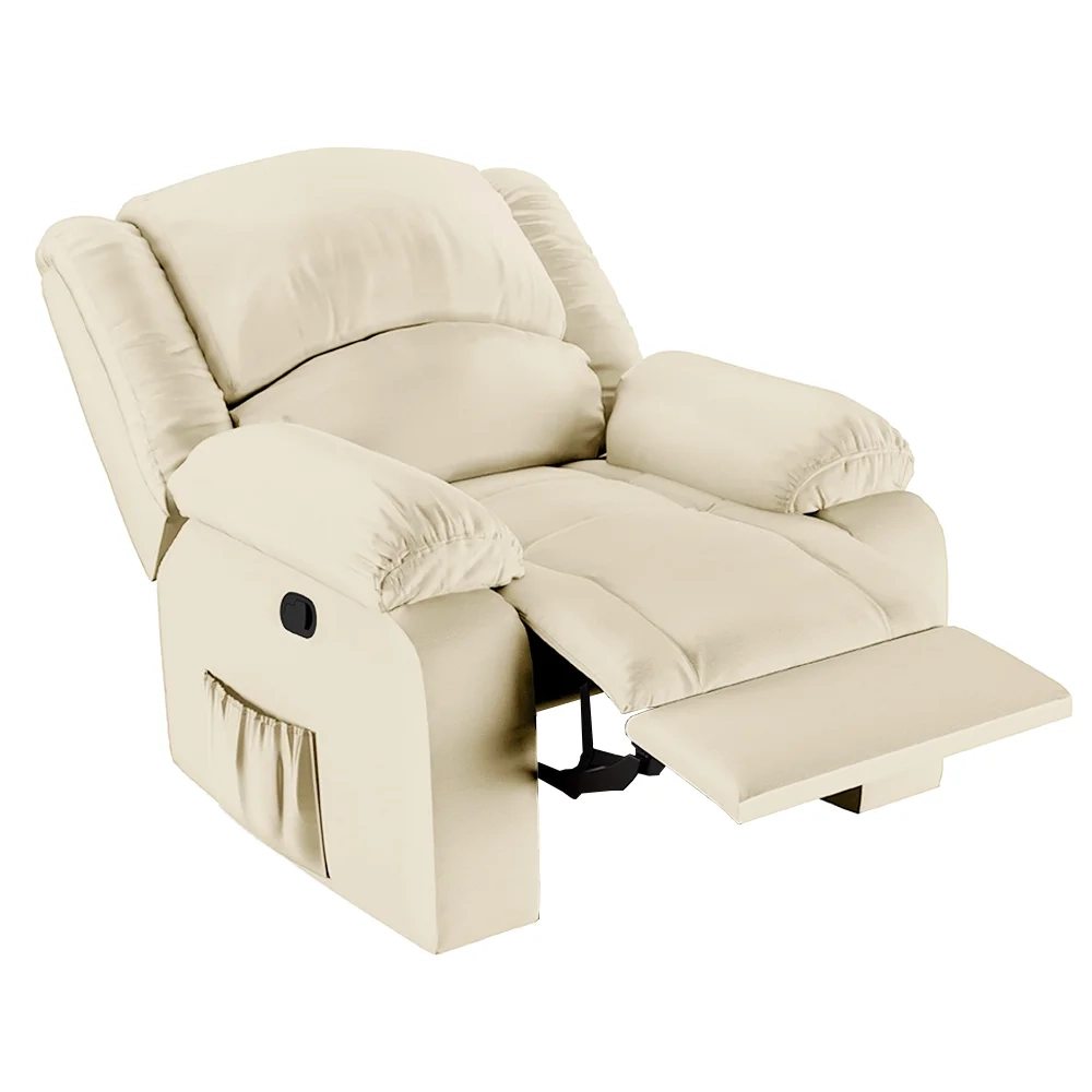 Poltrona do Papai Reclinável Pietra Zero Wall FH9 PU Bege - Mpozenato
