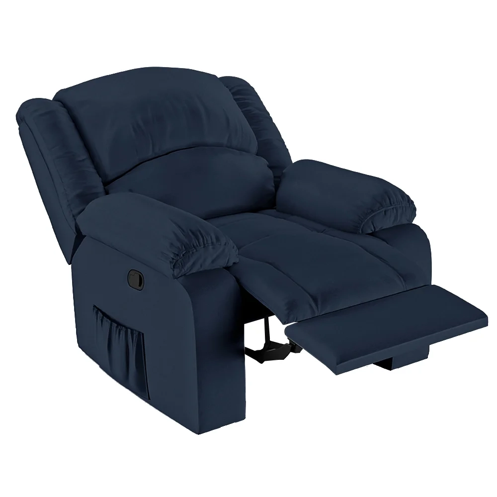 Poltrona do Papai Reclinável Pietra Zero Wall FH9 PU Azul - Mpozenato