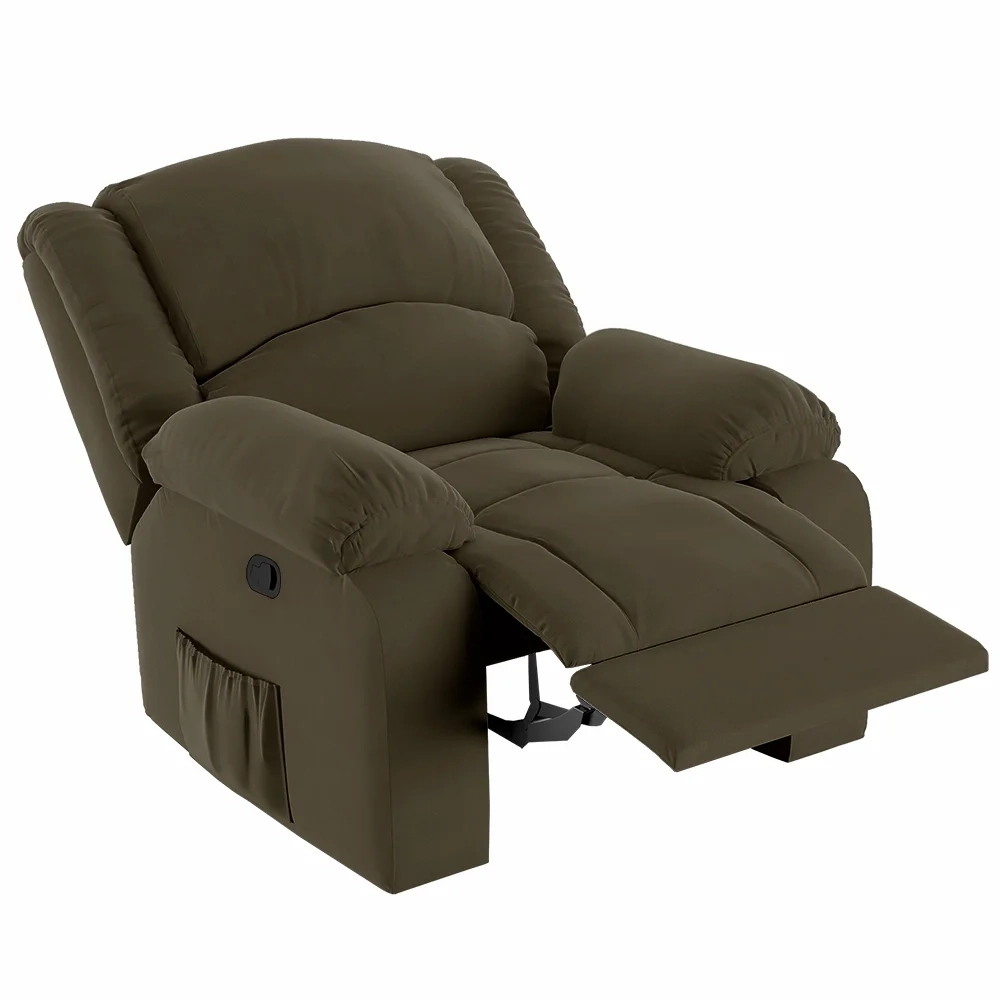 Poltrona do Papai Reclinável Pietra Zero Wall FH9 Veludo Capuccino - Mpozenato