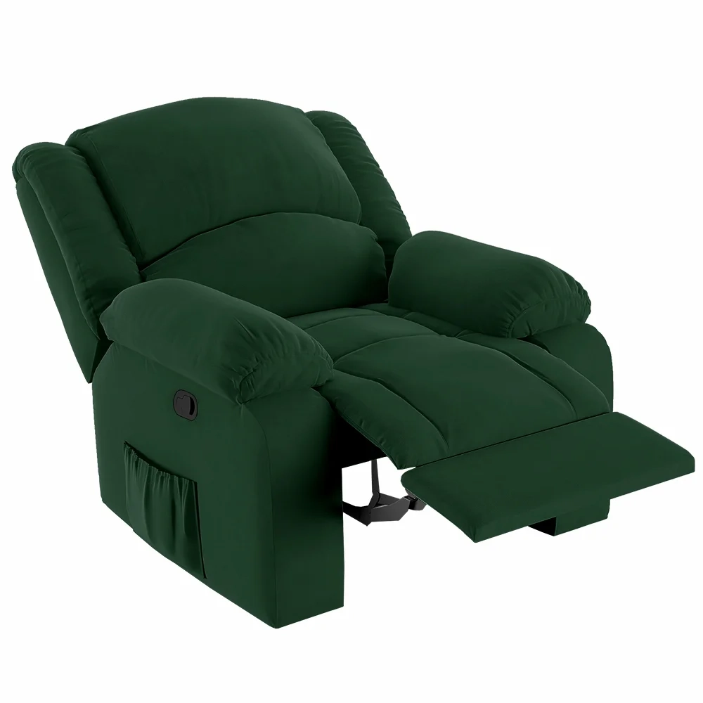 Poltrona do Papai Reclinável Pietra Zero Wall FH9 Veludo Verde - Mpozenato