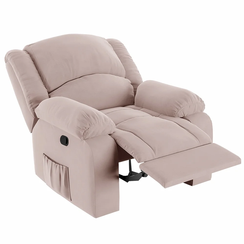 Poltrona do Papai Reclinável Pietra Zero Wall FH9 Veludo Rosê - Mpozenato