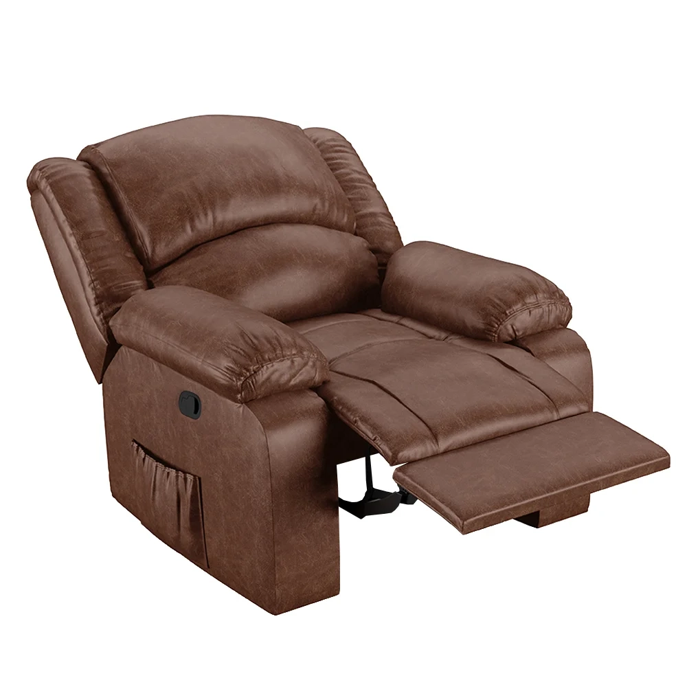 Poltrona do Papai Reclinável Pietra Zero Wall FH9 PU Marrom Brilho - Mpozenato