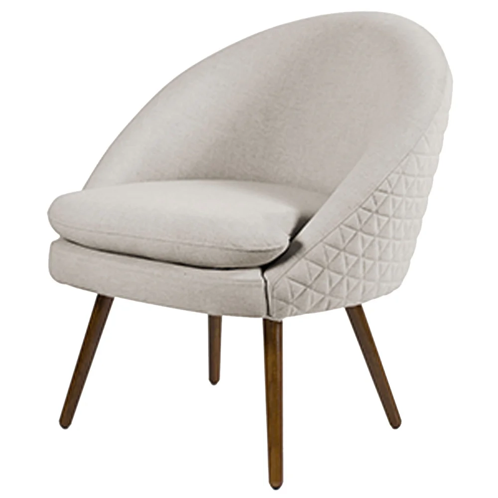 Poltrona Decorativa Pés Palito Rafa C-107 Linho Tressê Bege - Domi