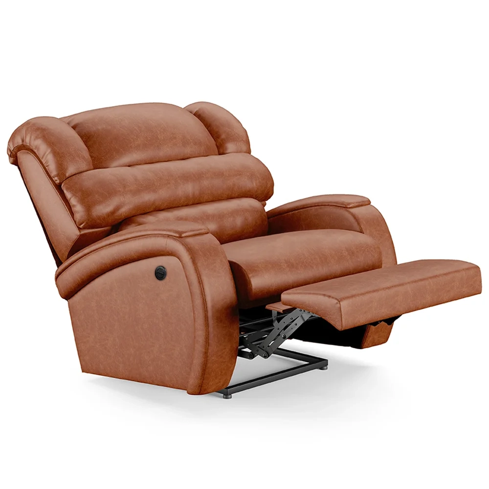 Poltrona do Papai Reclinável Kalie Power Elétrica FH9 PU Caramelo Brilho - Mpozenato
