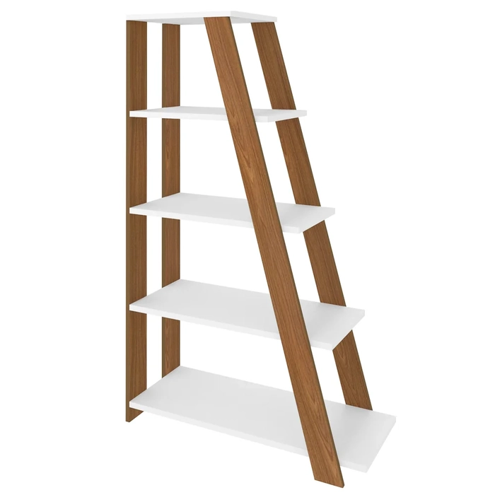 Estante Livreiro Multiuso Decorativa Star 5 Prateleiras Freijo/Branco - Artany