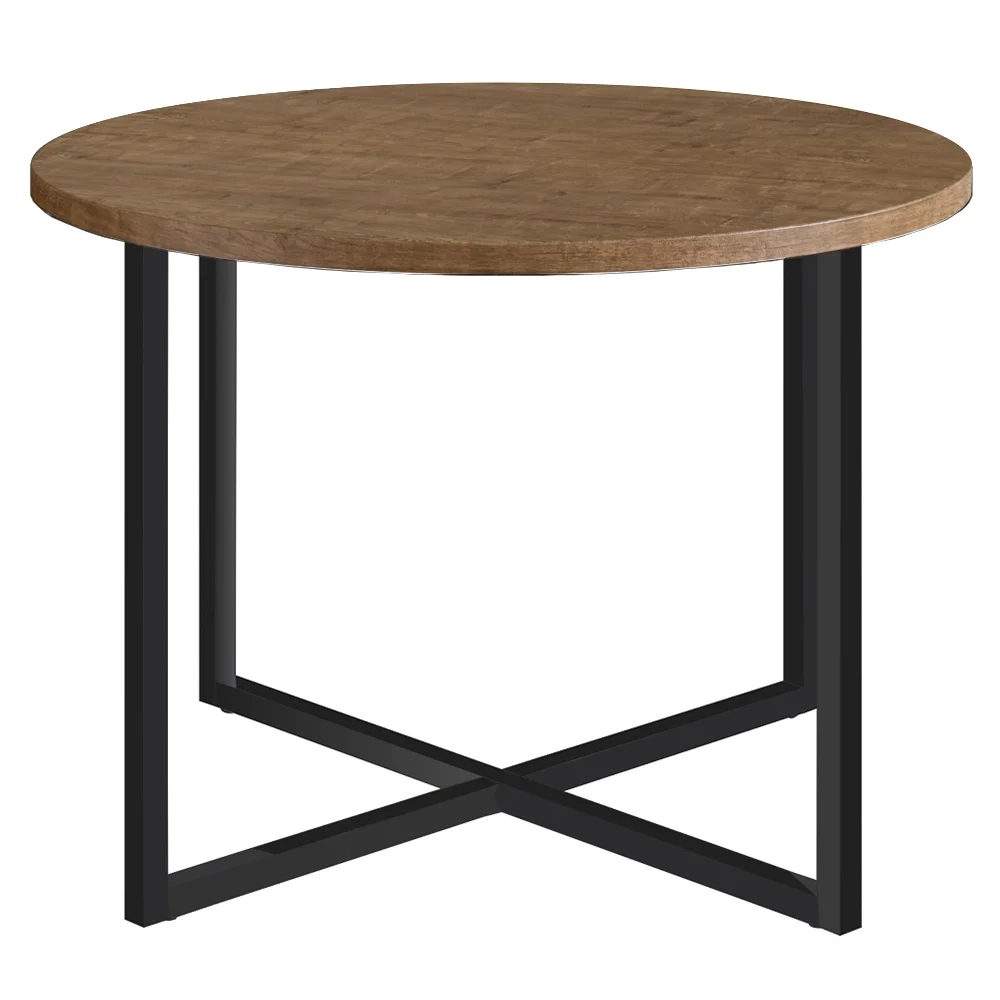 Mesa De Centro Redonda Média Volpi 27857 Vermont Base Preta - Artesano