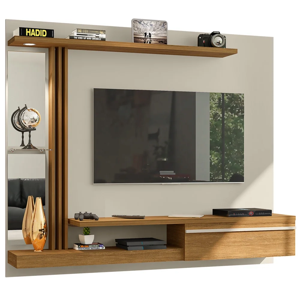 Painel Suspenso Para TV Até 55 Pol. Denver Off White/Cinamomo - Bechara