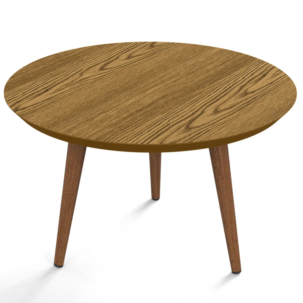 Mesa de Centro Redonda Pés Madeira Luna 590 Cumarú - Patrimar