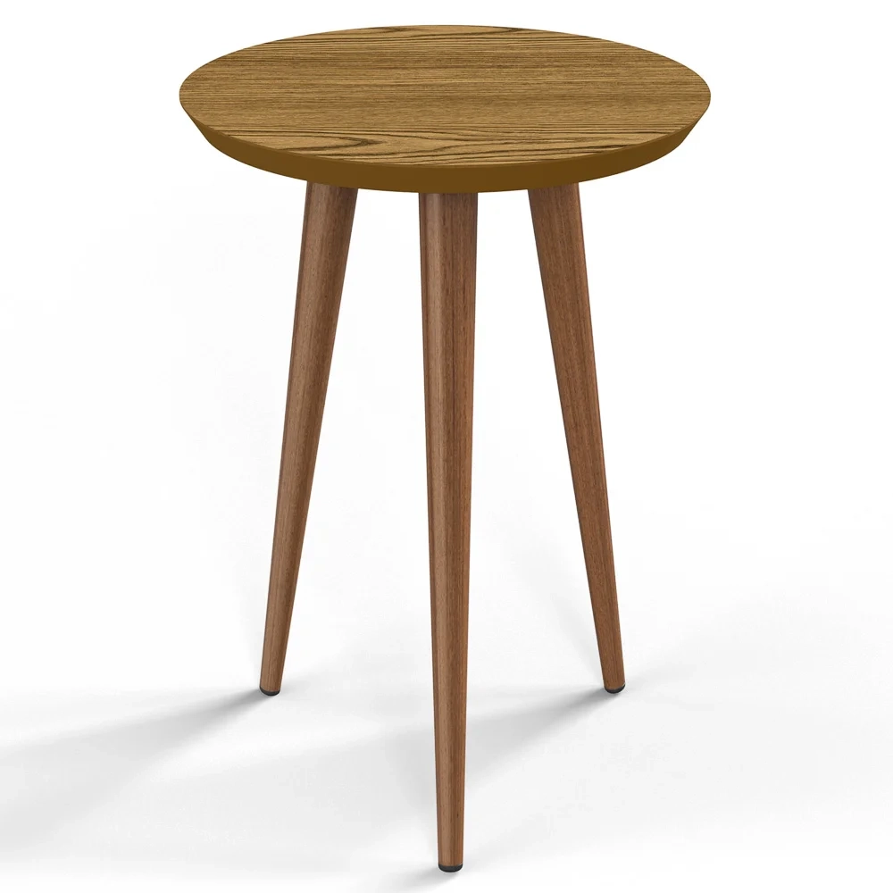 Mesa Lateral Redonda Pés Madeira Luna 440 Cumarú - Patrimar