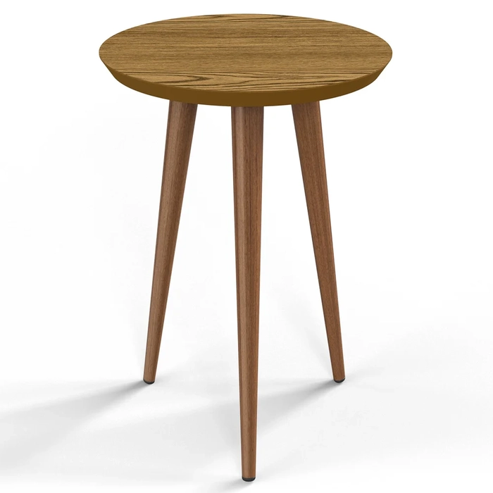 Mesa Lateral Redonda Pés Madeira Luna 440 Cumarú - Patrimar