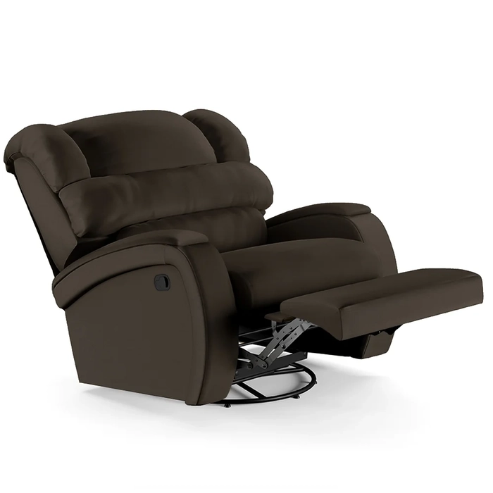 Poltrona do Papai Reclinável Kalie Glider Giratória USB FH9 PU Marrom - Mpozenato