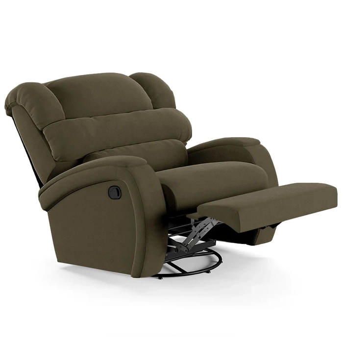 Poltrona do Papai Reclinável Kalie Glider Giratória USB FH9 Veludo Capuccino - Mpozenato