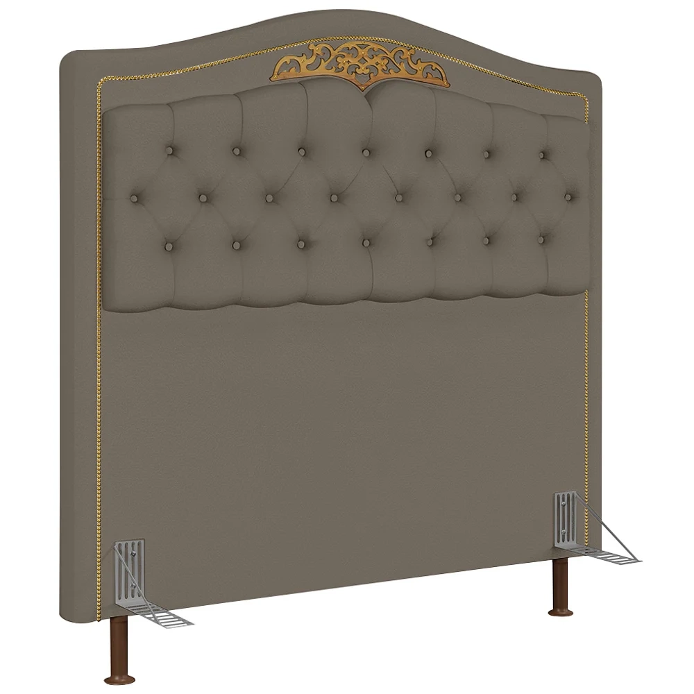 Cabeceira Cama Box Casal 140cm com Tachas Imperial J02 Sintético Areia - Mpozenato