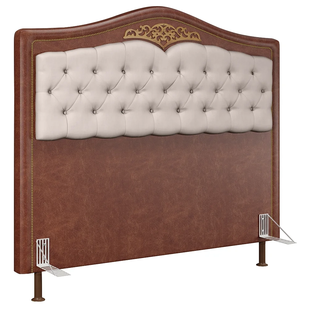 Cabeceira Cama Box Casal 140cm com Tachas Imperial J02 Facto Marrom/Bege - Mpozenato
