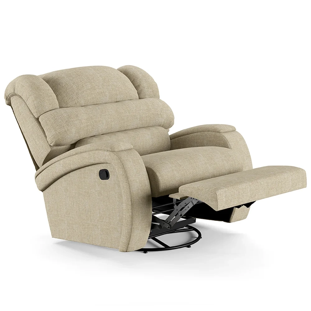 Poltrona do Papai Reclinável Kalie Glider Giratória Massagem FH9 Linho Bege - Mpozenato