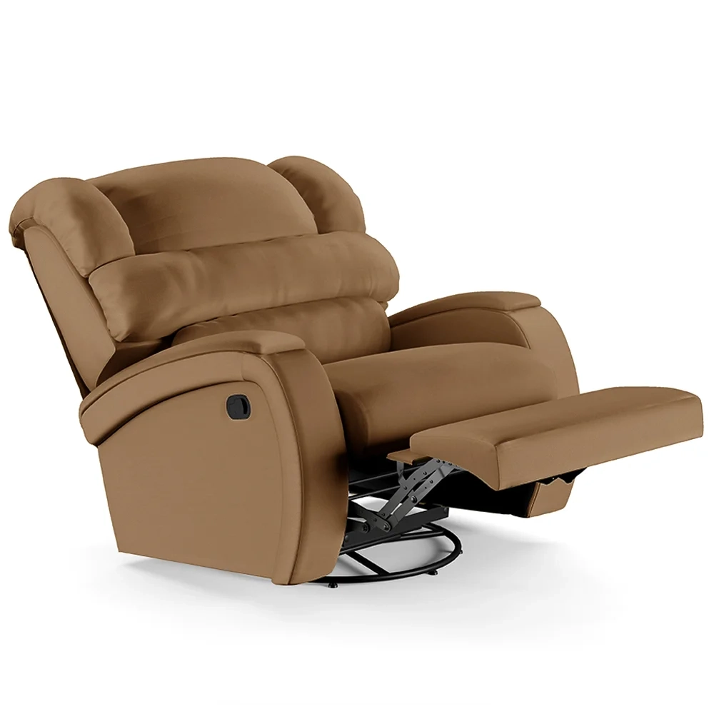 Poltrona do Papai Reclinável Kalie Glider Giratória Massagem FH9 PU Caramelo - Mpozenato
