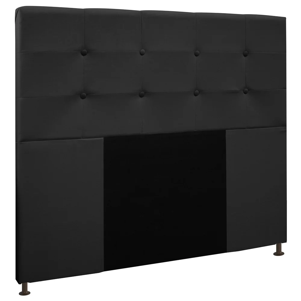Cabeceira Cama Box Casal Queen 160cm Safira Suede Preto Z51 - Mpozenato