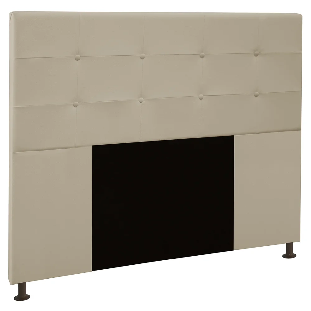 Cabeceira Cama Box Casal King 193cm Safira Sintético Bege Z51 - Mpozenato