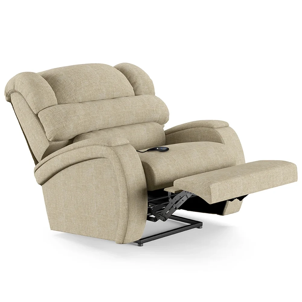 Poltrona do Papai Reclinável Kalie Controle Power Elétrico USB FH9 Linho Bege - Mpozenato