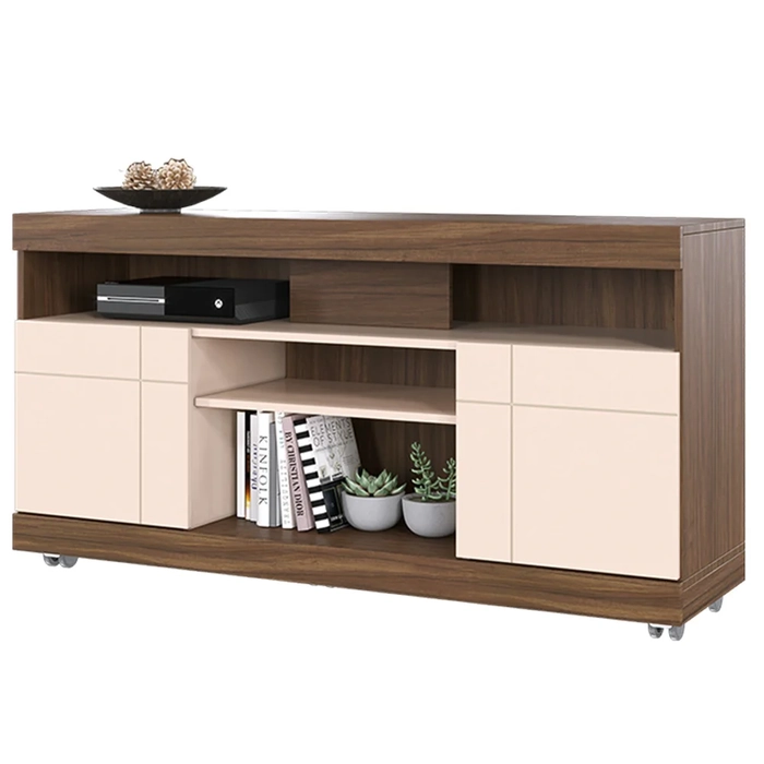 Rack Bancada para TV até 55 Polegadas 136cm Yara Nogueira Real/Off White - Colibri