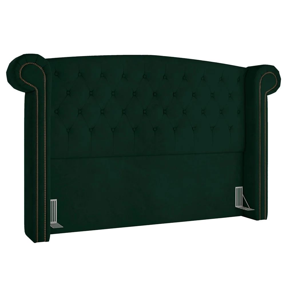 Cabeceira Cama Box Casal Queen 160cm Provença Z37 Veludo Verde Musgo - Mpozenato